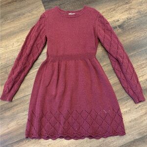 Cat & Jack size 8 sparkly maroon sweater dress